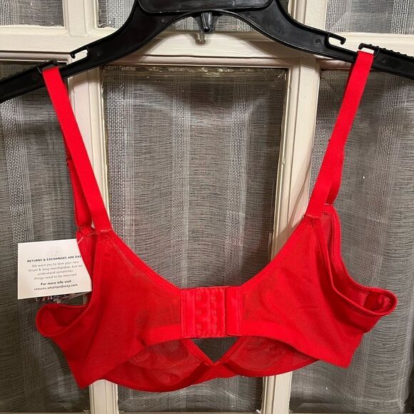 NWT Smart & Sexy Mesh Underwire Red Bra - Picture 5 of 5